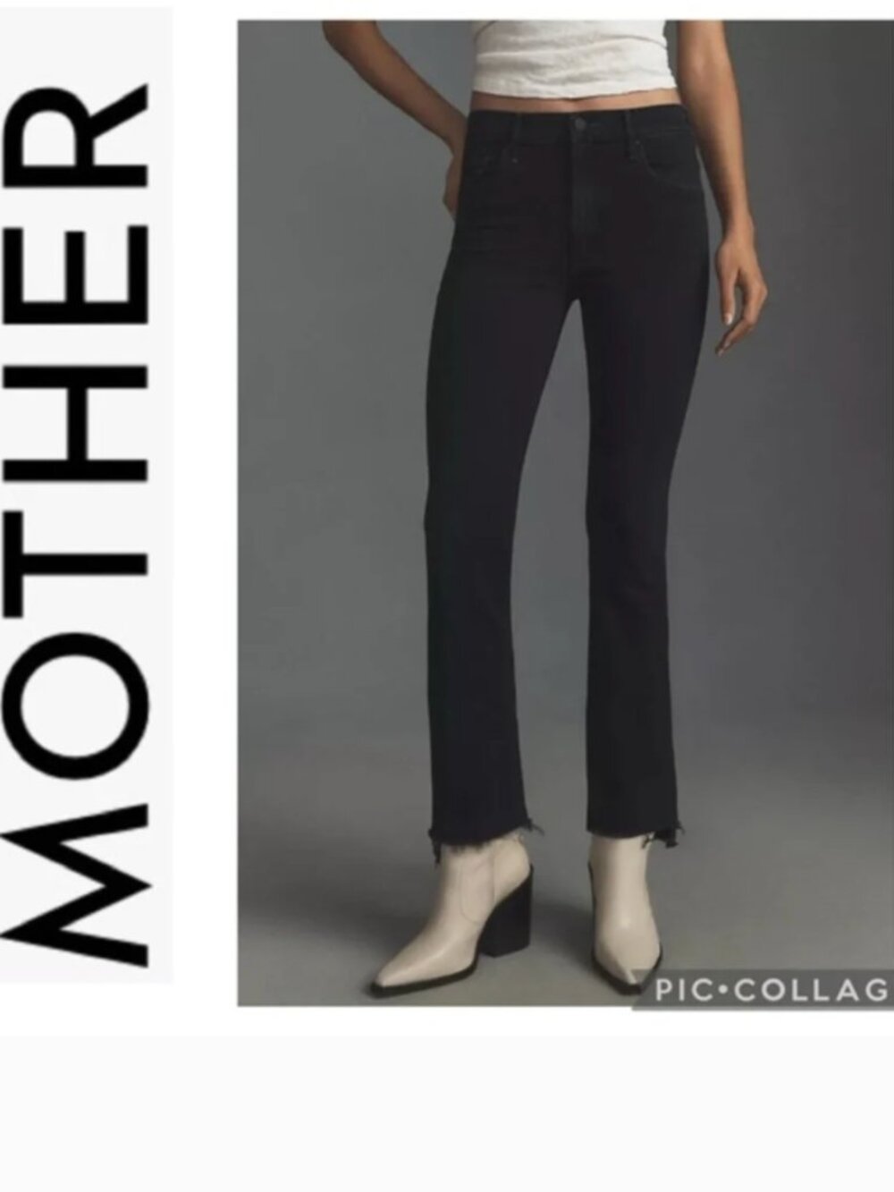 MOTHER The Insider Crop Step Fray Jeans in Night in Venice NWT Size 27